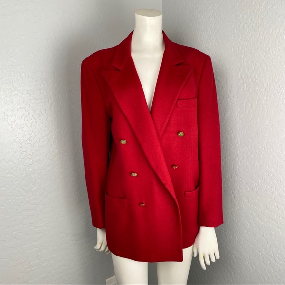 Burberry Jackets & Blazers - Burberry’s Red  W/Gold Buttons Country Club Blazer